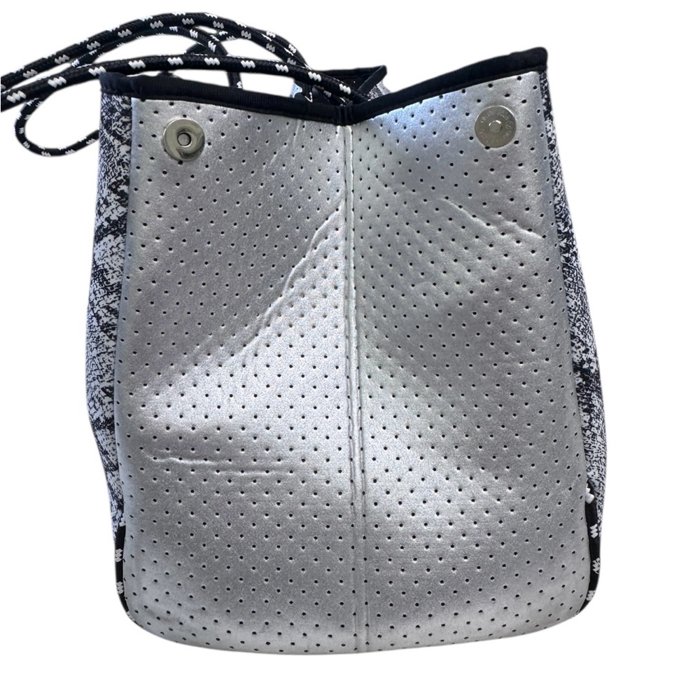 Python Print Neoprene Silver Tote Bag - Picture 7 of 8